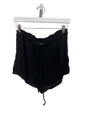LA Made Black Flowy Drawstring Shorts With Pockets